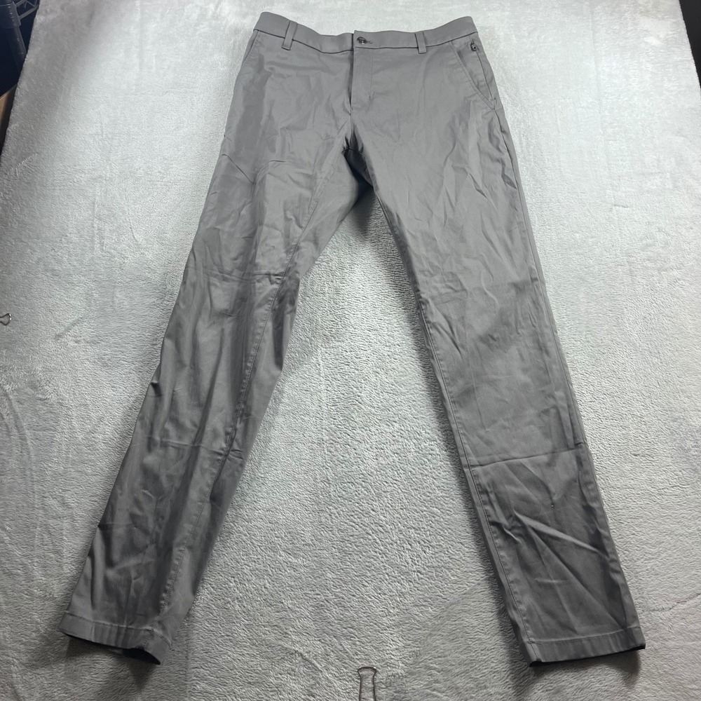 Birddogs Mens Gray Khaki Pants with Built-in Liner Size 32x34 Stretch Casual